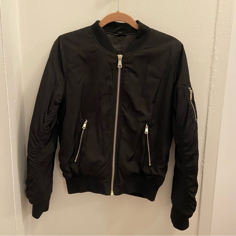 Topshop black bomber jacket